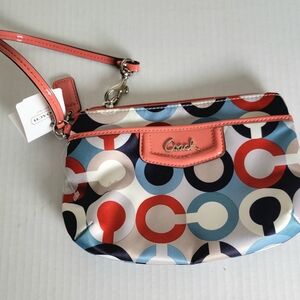 Coach Ashley Opt Art Scarf Print Wristlet NWT Rare